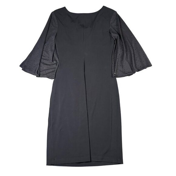 Connected Apparel Womens 6 Navy Blue Drape Neck Pullover Flutter Sleeve - Picture 8 of 9